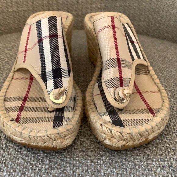 Burberry Wedge Flip-Flop EUC Size 5 - Picture 4 of 7